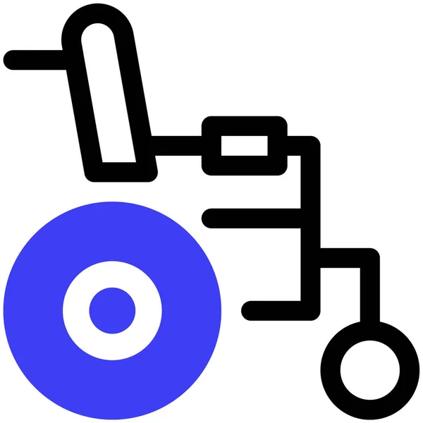Ikona Wózka Inwalidzkiego Prosta Ilustracja — Wektor stockowy