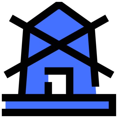 Yel değirmeni ikonu. Basit resimleme