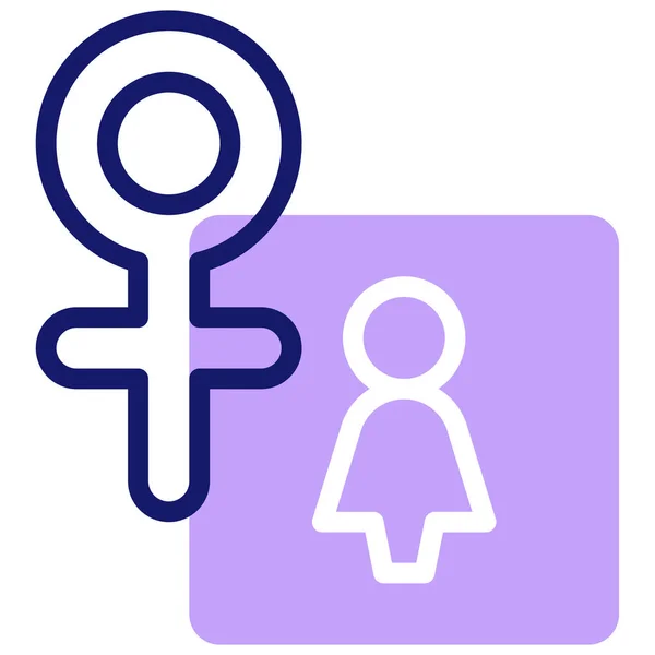 Genre Féminin Icône Web — Image vectorielle