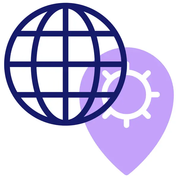 Globális Hálózat Egyszerű Illusztráció — Stock Vector
