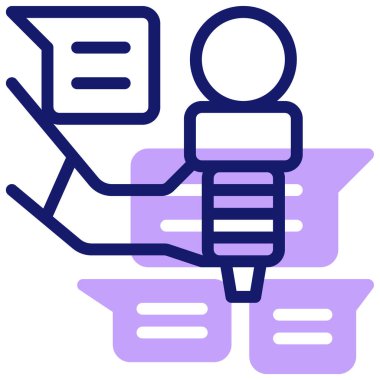 Mikrofon modern simgesinin vektör illüstrasyonu