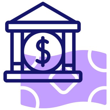 Banka simgesi, vektör illüstrasyonu basit tasarım