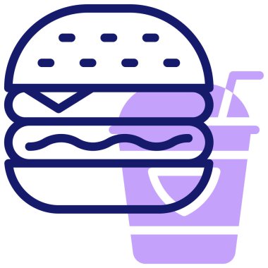 Hamburger. Web simgesi basit illüstrasyon
