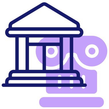 Müze binası Web simgesi basit illüstrasyon