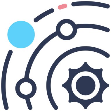 Güneş Sistemi. Web simgesi basit illüstrasyon 