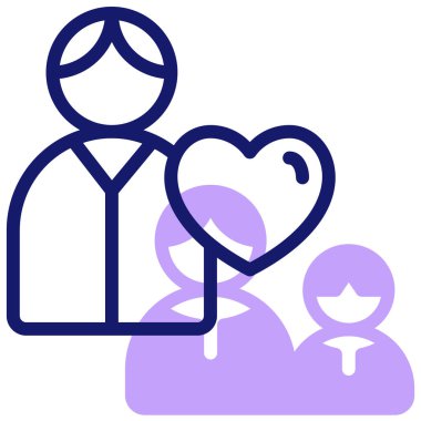 Koruyucu aile. Web simgesi basit illüstrasyon