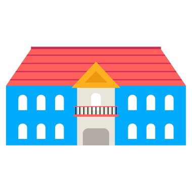 Bina. Web simgesi basit illüstrasyon