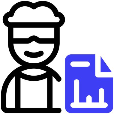 Bilim adamı. Web simgesi basit illüstrasyon