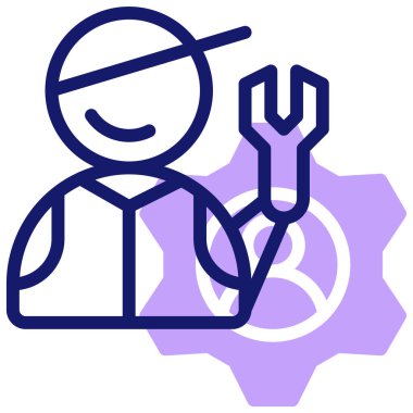 Mühendis. Web simgesi basit illüstrasyon