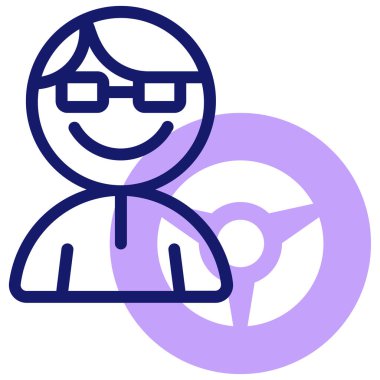 Şoför bey. Web simgesi basit illüstrasyon