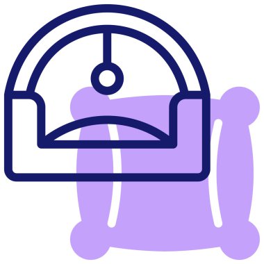 Otelde. Web simgesi vektör illüstrasyonu