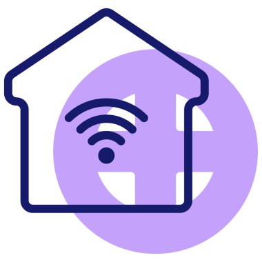ev, ev, kablosuz internet, ağ, internet. Basit resimleme