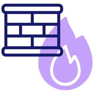  Güvenlik duvarı. Web simgesi basit illüstrasyon