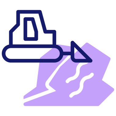 Buldozer. Web simgesi basit tasarım