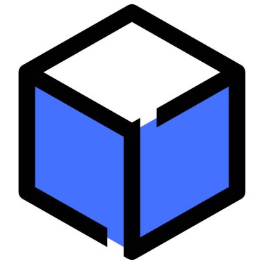 Küp. Web simgesi basit illüstrasyon