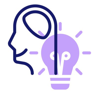 Zeka simgesi, vektör illüstrasyonu basit tasarım