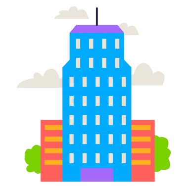 ofis simgesi, vektör illüstrasyonu basit tasarım