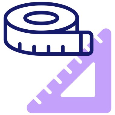 Ölçüm bandı. Web simgesi basit illüstrasyon