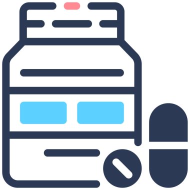 İlaç ve eczane illüstrasyonu, vektör illüstrasyonu basit tasarım