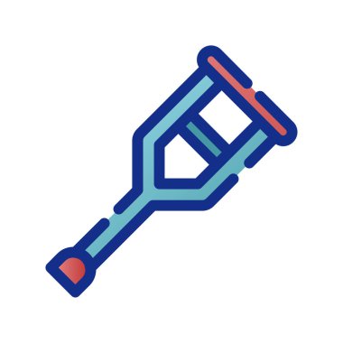 Koltuk değneği simgesi, ağ basit illüstrasyon