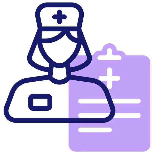 Enfermeira Médica Ícone Web Ilustração Simples — Vetor de Stock
