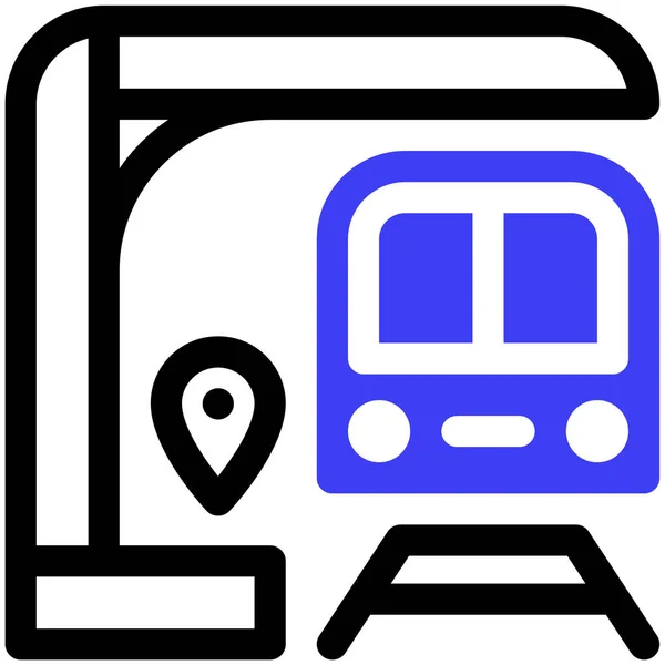 Залізнична Станція Веб Іконка Проста Ілюстрація — стоковий вектор