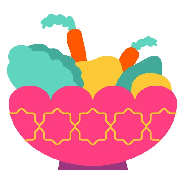 Icône Salade Fruits Illustration Vectorielle Design Simple — Image vectorielle
