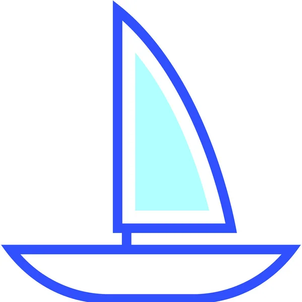 Barca Vela Icona Web Semplice Illustrazione — Vettoriale Stock
