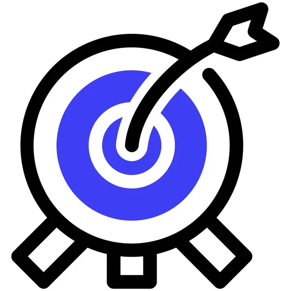 Target Icon Vector Illustratie Eenvoudig Ontwerp — Stockvector