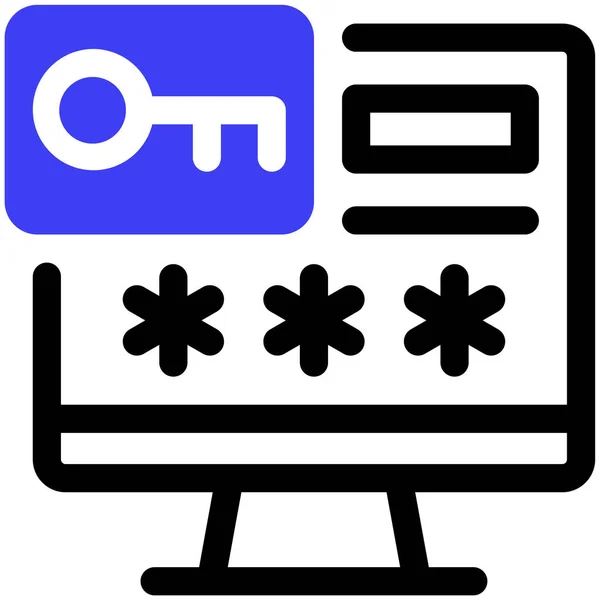 Password Icona Web Semplice Illustrazione — Vettoriale Stock
