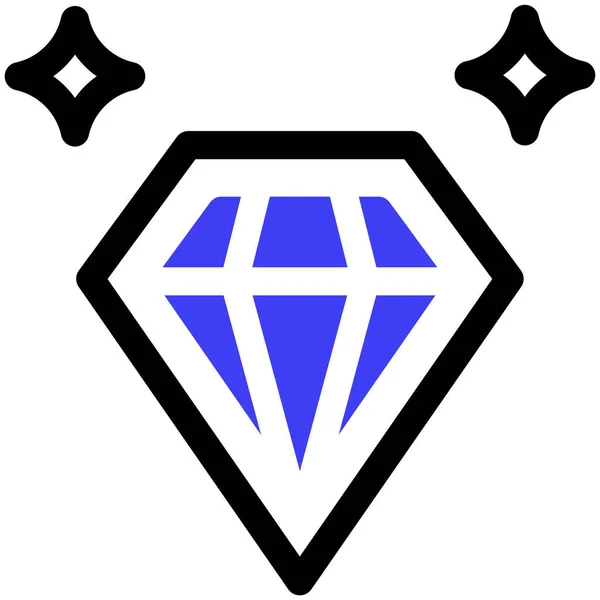Diamant Symbol Web Einfache Illustration — Stockvektor