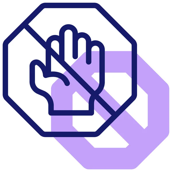 Hand Stopp Ikon Vektor Illustration — Stock vektor