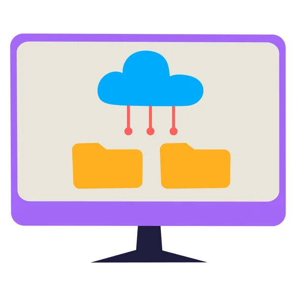 Chmura Obliczeniowa Prosta Ilustracja Strony Internetowej — Wektor stockowy