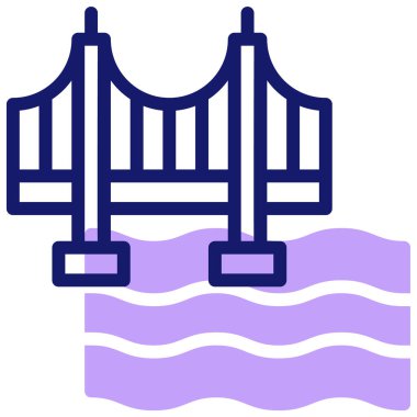 Köprü mimarisi web simgesi basit illüstrasyon 