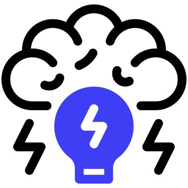 Beyin fırtınası simgesi, vektör illüstrasyonu