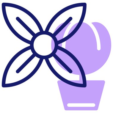 Çiçek ikonu. Basit resimleme 