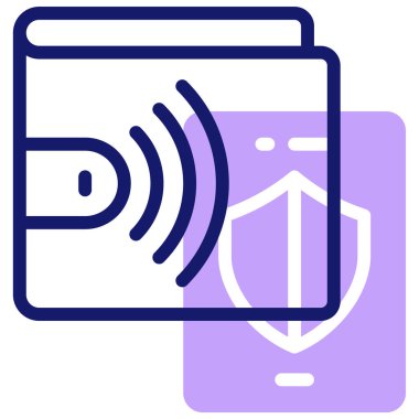 Dijital cüzdan. Web simgesi basit illüstrasyon 