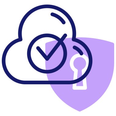 Bulut hesaplama simgesi, vektör illüstrasyonu basit tasarım