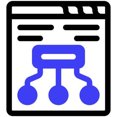 Algoritma. Web simgesi basit illüstrasyon