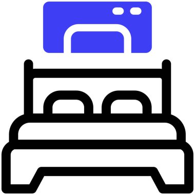 Yatağa. Web simgesi basit illüstrasyon