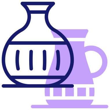 seramik sürahi simgesi, vektör illüstrasyonu basit tasarım