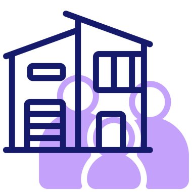 Bina. Web simgesi basit illüstrasyon