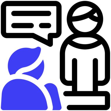 Röportaj. Web simgesi basit illüstrasyon 