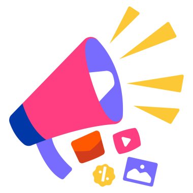 Tanıtım simgesi vektör illüstrasyonu