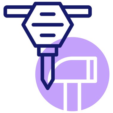 kaya çekiç ikonu vektör illüstrasyonu