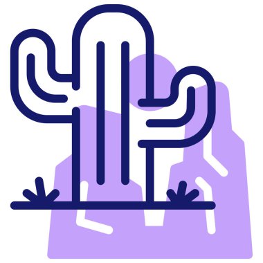 Kaktüs. Web simgesi basit illüstrasyon