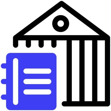 kitaplık simgesi, vektör illüstrasyonu basit tasarım