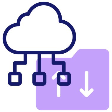 Bulut hesaplama simgesi, vektör illüstrasyonu basit tasarım
