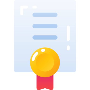 Sertifika simgesi, vektör illüstrasyonu basit tasarım