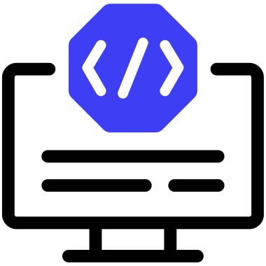 Kodlama. Web simgesi basit illüstrasyon